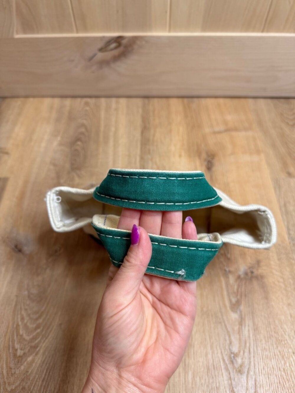 Vintage 70s 80s LL Bean Green Micro Mini Boat & Tote Canvas Bag Sawtooth Tag - Picture 11 of 12